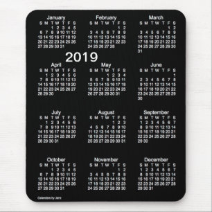 Mousepad Calendário branco de néon das letras grandes 201