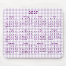 Calendário Caprichoso de 2027 em Ginga Roxa Pálida