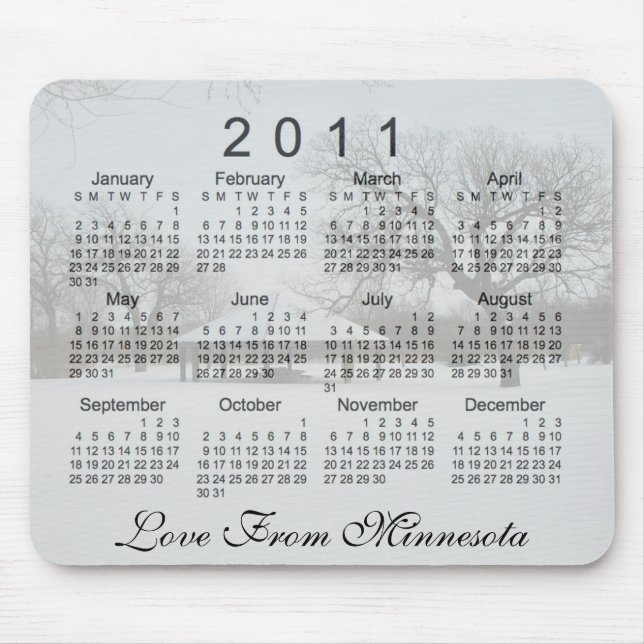 Mousepad Calendário Cênico de 2011 (Frente)