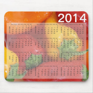 Mousepad Calendário Colorido de Pimentos de Célula Molhad