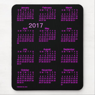 Mousepad Calendário cor-de-rosa de néon das letras grande