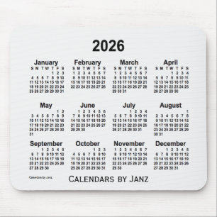 Mousepad Calendário da Fumaça Branca 2026 por Janz Mouse Pa