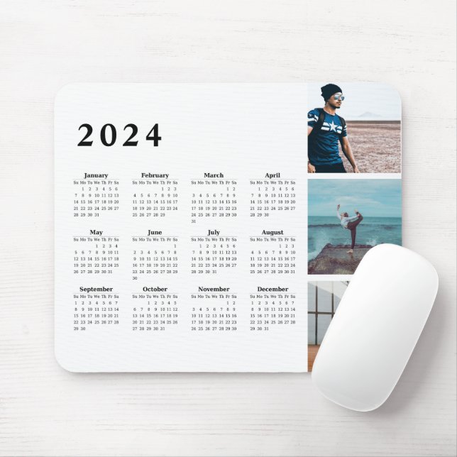 Mousepad Calendário da Galeria Personalizada 2024 (Com mouse)