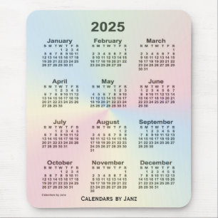 Mousepad Calendário da Nuvem do Arco-Íris 2025 por Janz