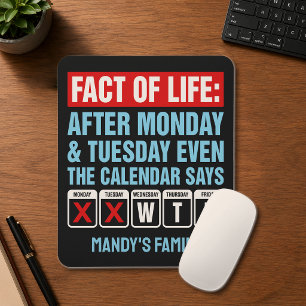 Mousepad Calendário da Vida Diz Humor WTF
