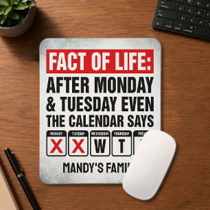 Mousepad Calendário da Vida Diz Humor WTF
