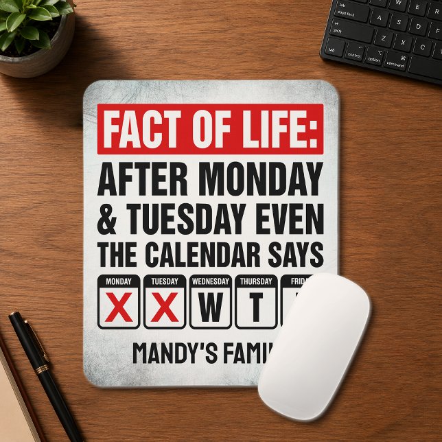 Mousepad Calendário da Vida Diz Humor WTF (Criador carregado)
