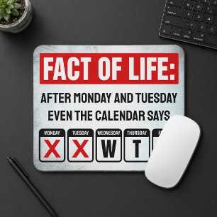 Mousepad Calendário da Vida Diz Humor WTF