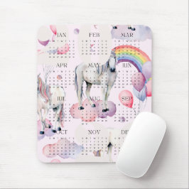 Mousepad Calendário das Estrelas da Lua UnicornRainbow 2026