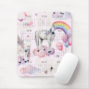 Mousepad Calendário das Estrelas da Lua UnicornRainbow 2026