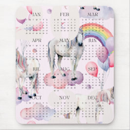 Mousepad Calendário das Estrelas da Lua UnicornRainbow 2026