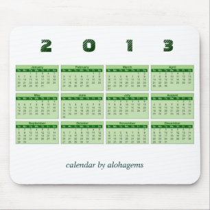 Mousepad Calendário de 2013 para Mouse
