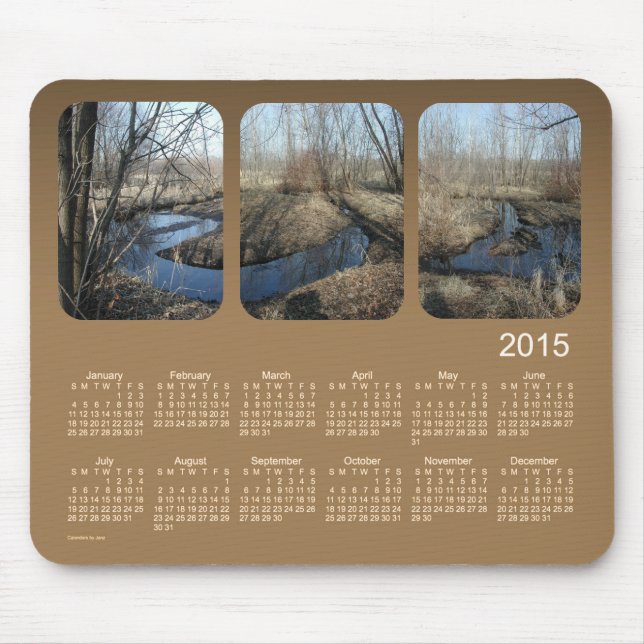 Mousepad Calendário de 2015 paisagens pelo tapete do rato (Frente)