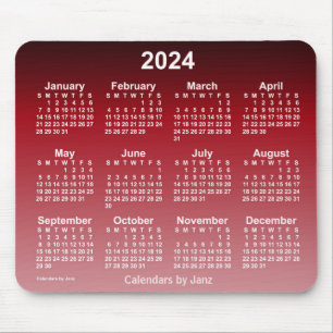 Mousepad Calendário de 2024 Faded Cherry Neon por Janz Mou