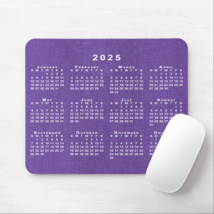 Mousepad Calendário de 2025 sobre Textura Personalizada de 