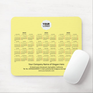 Mousepad Calendário de 3 anos 2023-2025 - Manual do mouse c