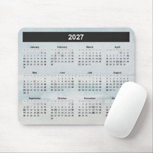 Mousepad Calendário de Aquarela do Oceano 2027