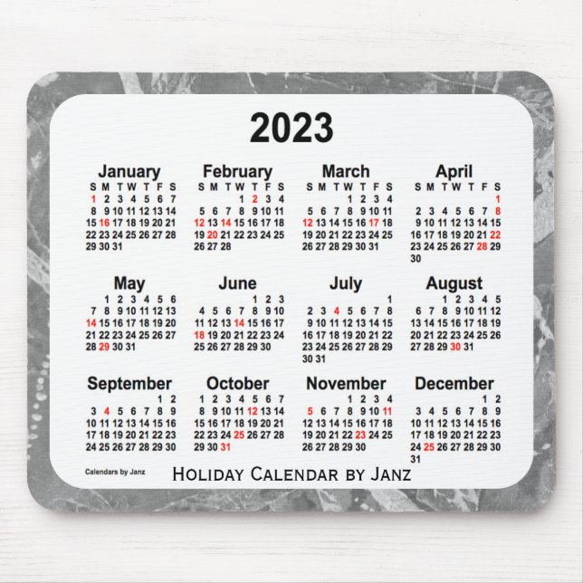Mousepad Calendário de arte de Natal de 2023 feito pela Jan (Frente)