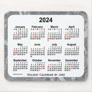 Mousepad Calendário de arte de Natal de 2024, feito pela Ja