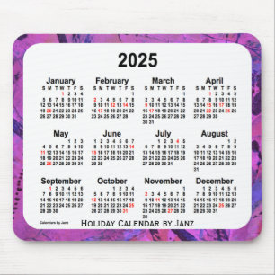 Mousepad Calendário de arte de Natal de 2025 por Janz