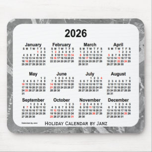 Mousepad Calendário de arte de Natal de 2026, feito pela Ja