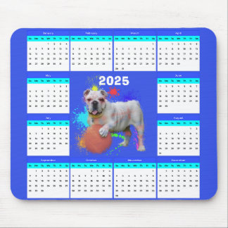 Mousepad Calendário de Bulldog Britânico Personalizável