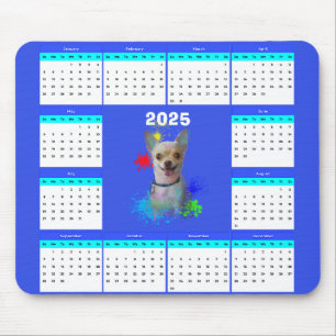Mousepad Calendário de Cachorro Chihuahua Cute Personalizáv