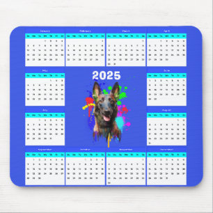 Mousepad Calendário de Cachorros Malinois Cute Personalizáv