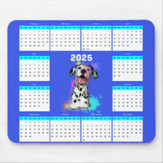 Mousepad Calendário de Cão Dalmático Cute Personalizável