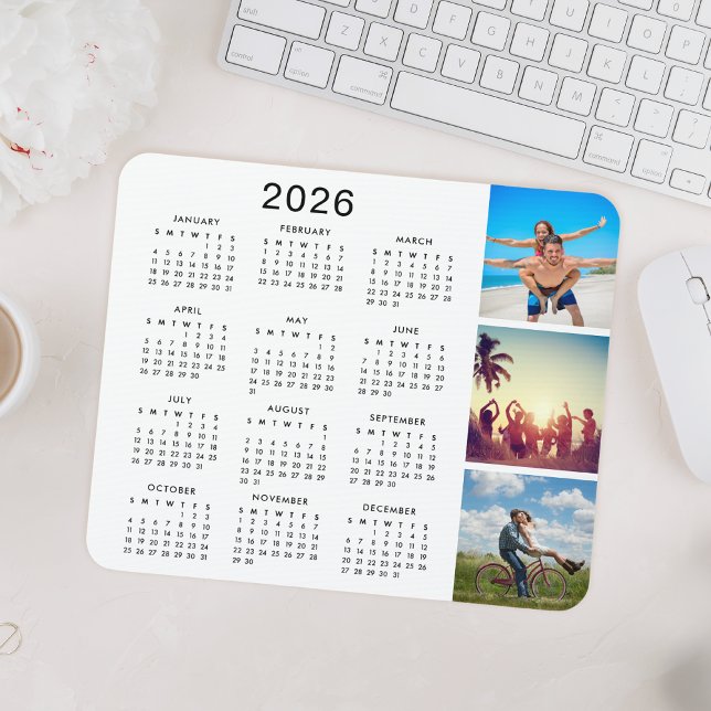 Mousepad Calendário de Colagem de Fotos de Memória de Keeps (Criador carregado)