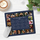 Mousepad Calendário de Colagem de Fotos Múltiplas Azul do M<br><div class="desc">marinho 2025 Blue Multiple Photo Collage Calendar Mouse Pad com um calendário simples e minimalista do ano à vista e 18 das suas fotos favoritas. Todas as cores são personalizáveis. Faz um presente de excelente para avós, pais, tias, tios, madrinhos e muito mais! Entre em contato conosco em cedarandstring@gmail.com se...</div>