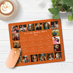 Mousepad Calendário de Colagem de Fotos Múltiplas Laranja Q<br><div class="desc">🌟 2025 - Mouse Calendar de Colagem de Fotos Múltiplas Laranja Queimada com um calendário simples e minimalista do ano à vista e 18 das suas fotos favoritas. Todas as cores são personalizáveis. Faz um presente de excelente para avós, pais, tias, tios, madrinhos e muito mais! Entre em contato conosco...</div>