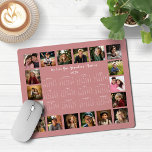 Mousepad Calendário de Colagem de Fotos Múltiplas Rosa-Rosa<br><div class="desc">Mouse Calendário de Colagem de Fotografias Múltiplas, cor-de-rosa, 🌟 2025, com um calendário simples e minimalista para o ano e 18 das suas fotografias favoritas. Todas as cores são personalizáveis. Faz um presente de excelente para avós, pais, tias, tios, madrinhos e muito mais! Entre em contato conosco em cedarandstring@gmail.com se...</div>