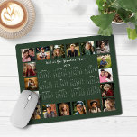 Mousepad Calendário de Colagem de Fotos Múltiplas Verde Flo<br><div class="desc">🌟 2025 Forest Green Multiple Photo Collage Calendar Mouse Pad com um calendário simples e minimalista para o ano e 18 das suas fotos favoritas. Todas as cores são personalizáveis. Faz um presente de excelente para avós, pais, tias, tios, madrinhos e muito mais! Entre em contato conosco em cedarandstring@gmail.com se...</div>