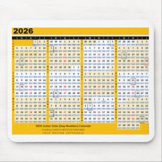 Mousepad Calendário de Data Julián (Número do Dia) de 2026