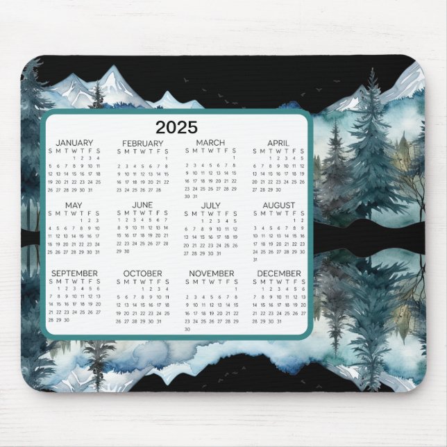 Mousepad Calendário de Exibição de Montanha (Frente)