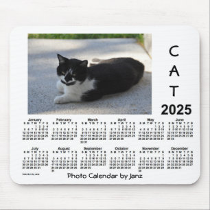 Mousepad Calendário de Foto de Gato Sassy 2025 por Janz