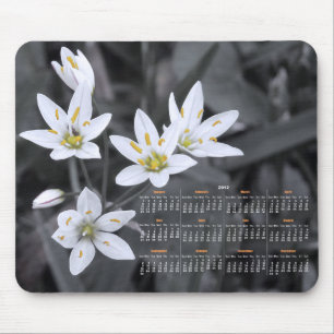 Mousepad Calendário de Fotografia em Cluster de Flores Selv