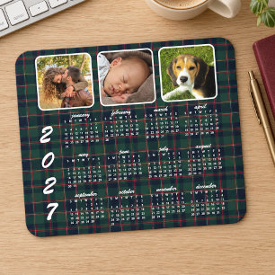 Mousepad Calendário de Fotos Personalizado Clássico Xadrez