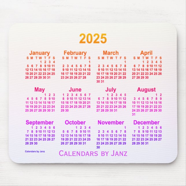 Mousepad Calendário de fumaça Ipanema 2025 por Janz Mouse P (Frente)