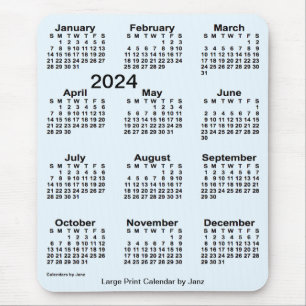 Mousepad Calendário de Impressão Alice Azul Grande 2024 p