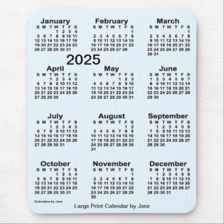 Mousepad Calendário de Impressão Alice Azul Grande 2025 por