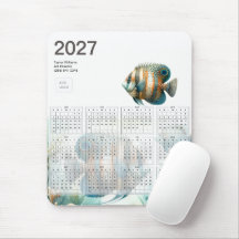 Calendário de Logo de Negócios Aquáticos de Peixes