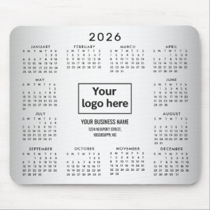 Mousepad Calendário de Logotipo Personalizado de Fundo para