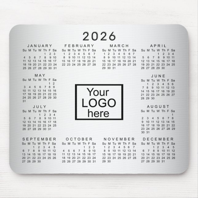 Mousepad Calendário de Logotipo Personalizado de Fundo para (Frente)