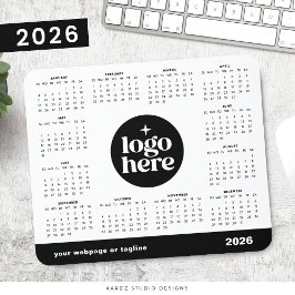 Mousepad Calendário de Marketing 2026 Seu Logotipo Aqui
