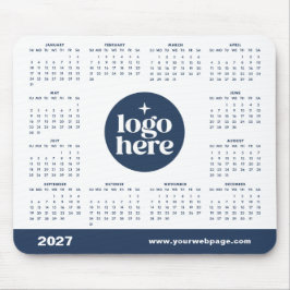 Mousepad Calendário de Marketing de Logo Empresarial Azul 2