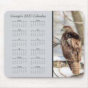 Mousepad Calendário de Mesa Personalizado Falcão-de-cauda-v