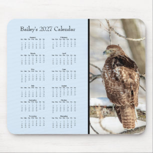 Mousepad Calendário de Mesa Personalizado Falcão-de-cauda-v