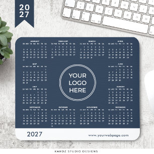 Mousepad Calendário de Mouse com Logotipo Empresarial Azul